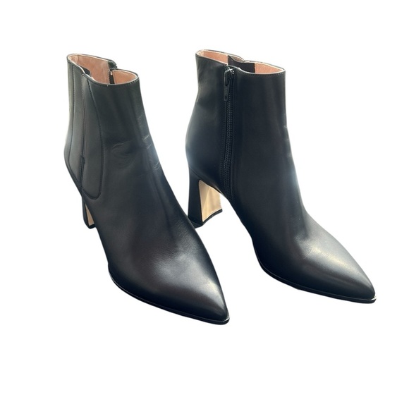 ally nyc Shoes - Black Calf Leather Bold Block Ankle Boot 
UK 36.5/ US 6.5